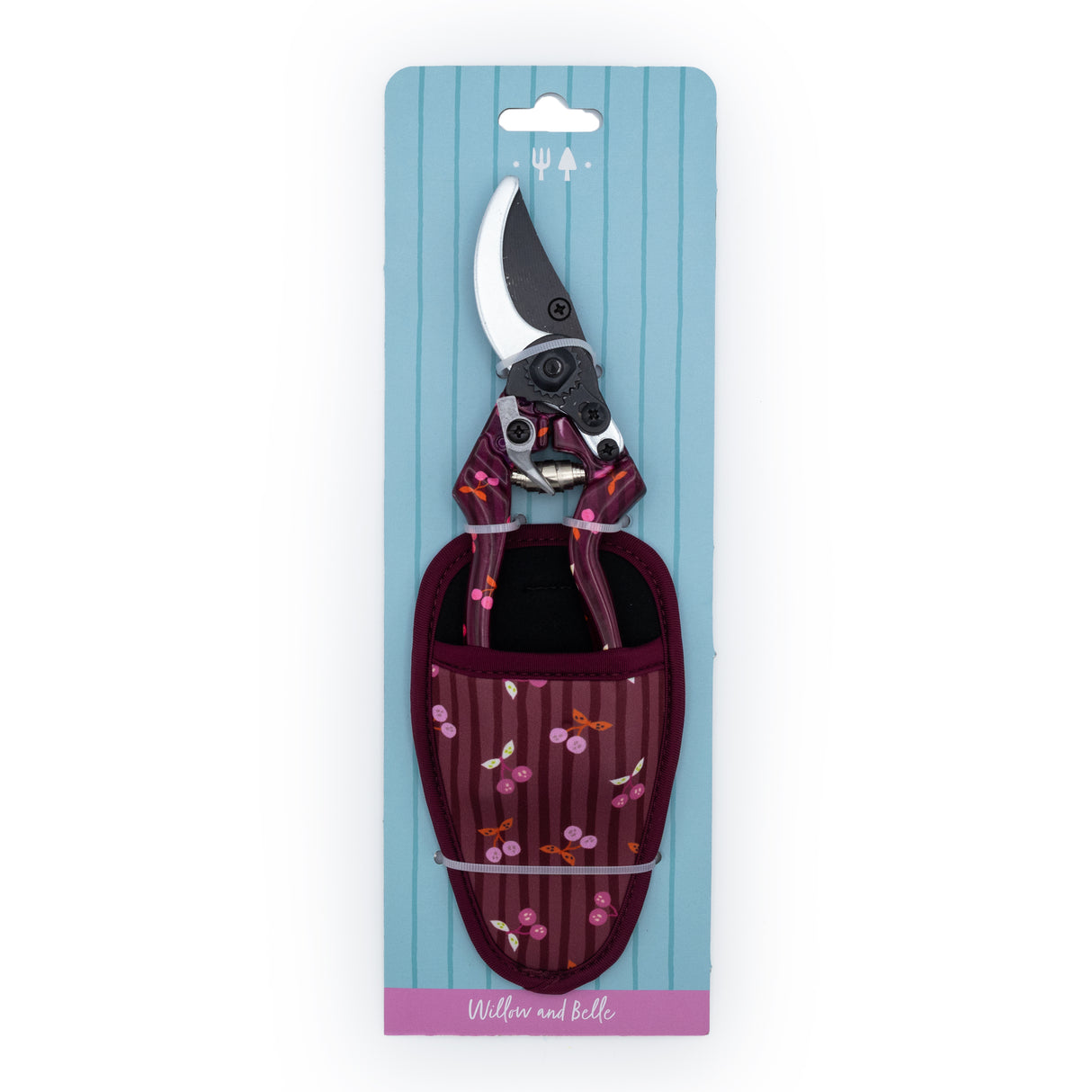 Willow and Belle Secateurs With Pouch – Cherries Design