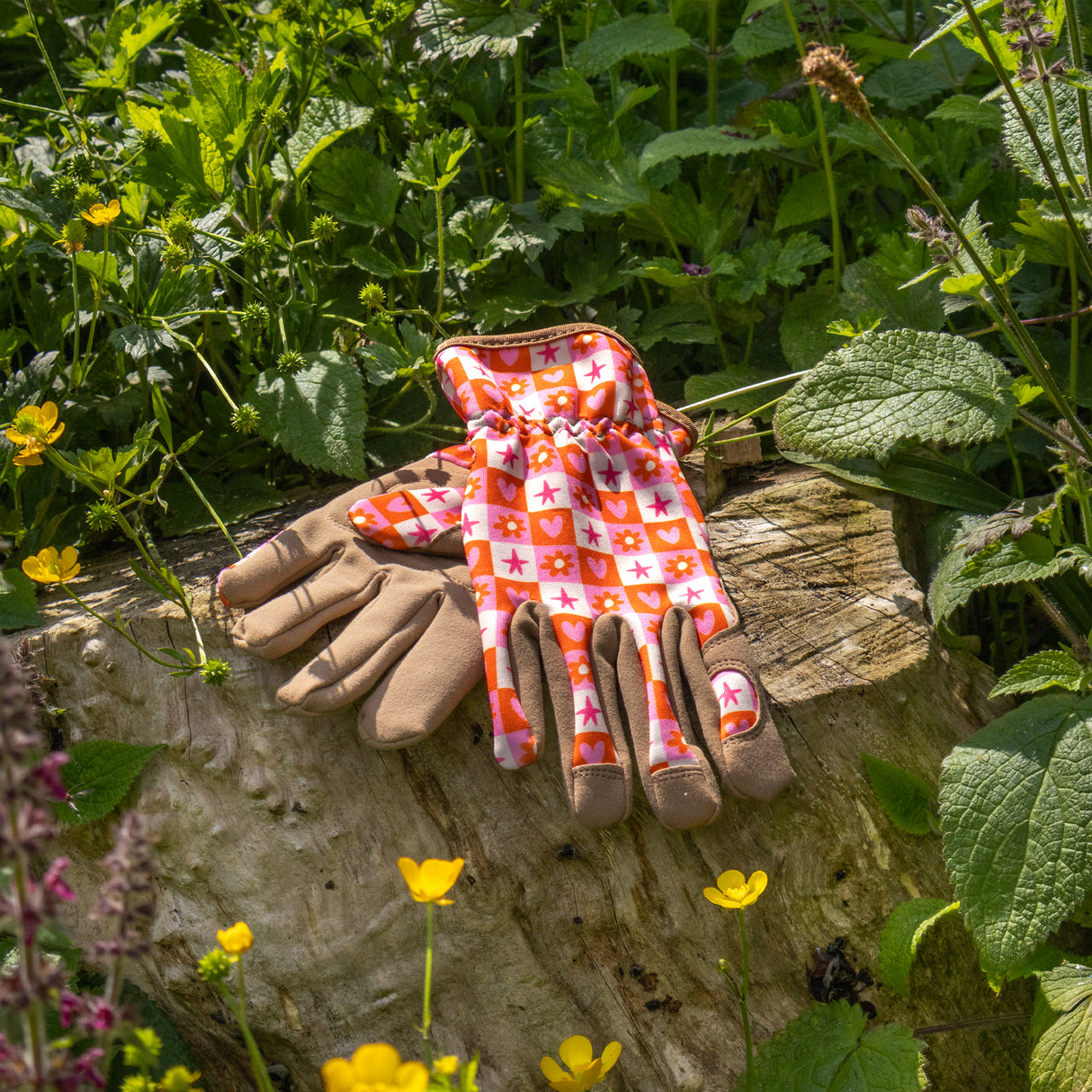 Saje Gardening Gloves - Women's One Size – Lover Check Design