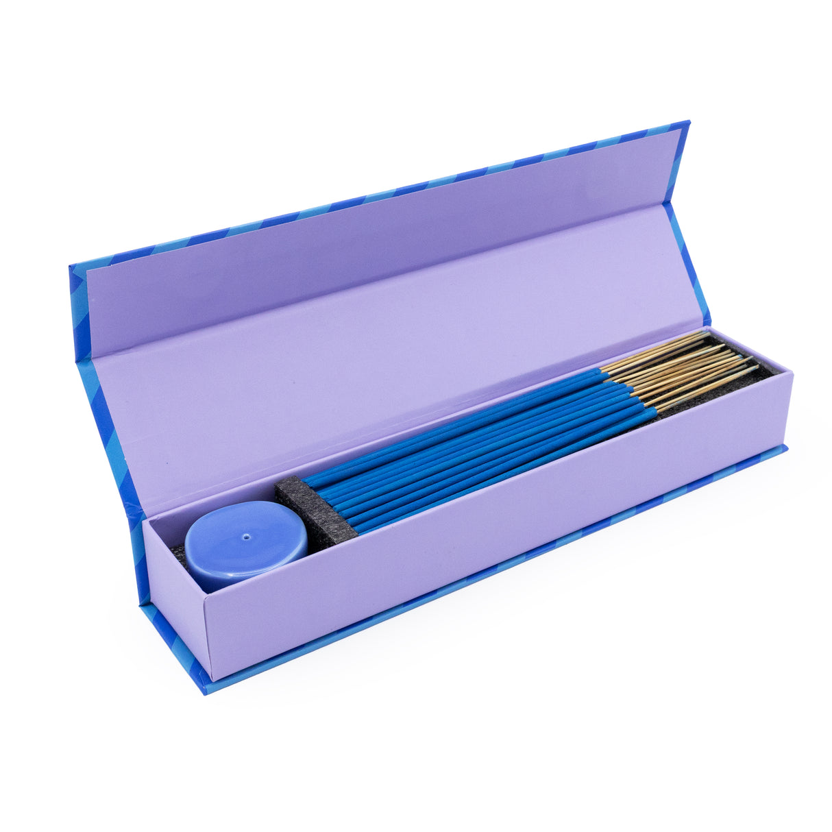 Wish Incense and Ceramic Holder - Lime & Coconut Scent with Blue Ceramic Holder