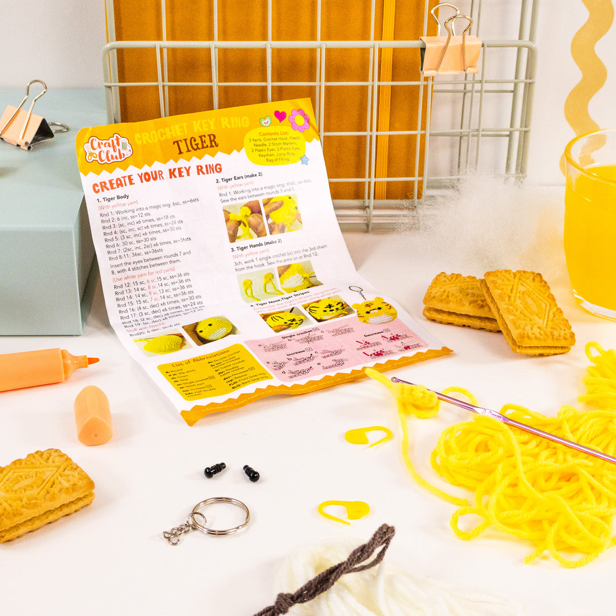 Make Your Own Crochet Key Ring Kit - Tiger