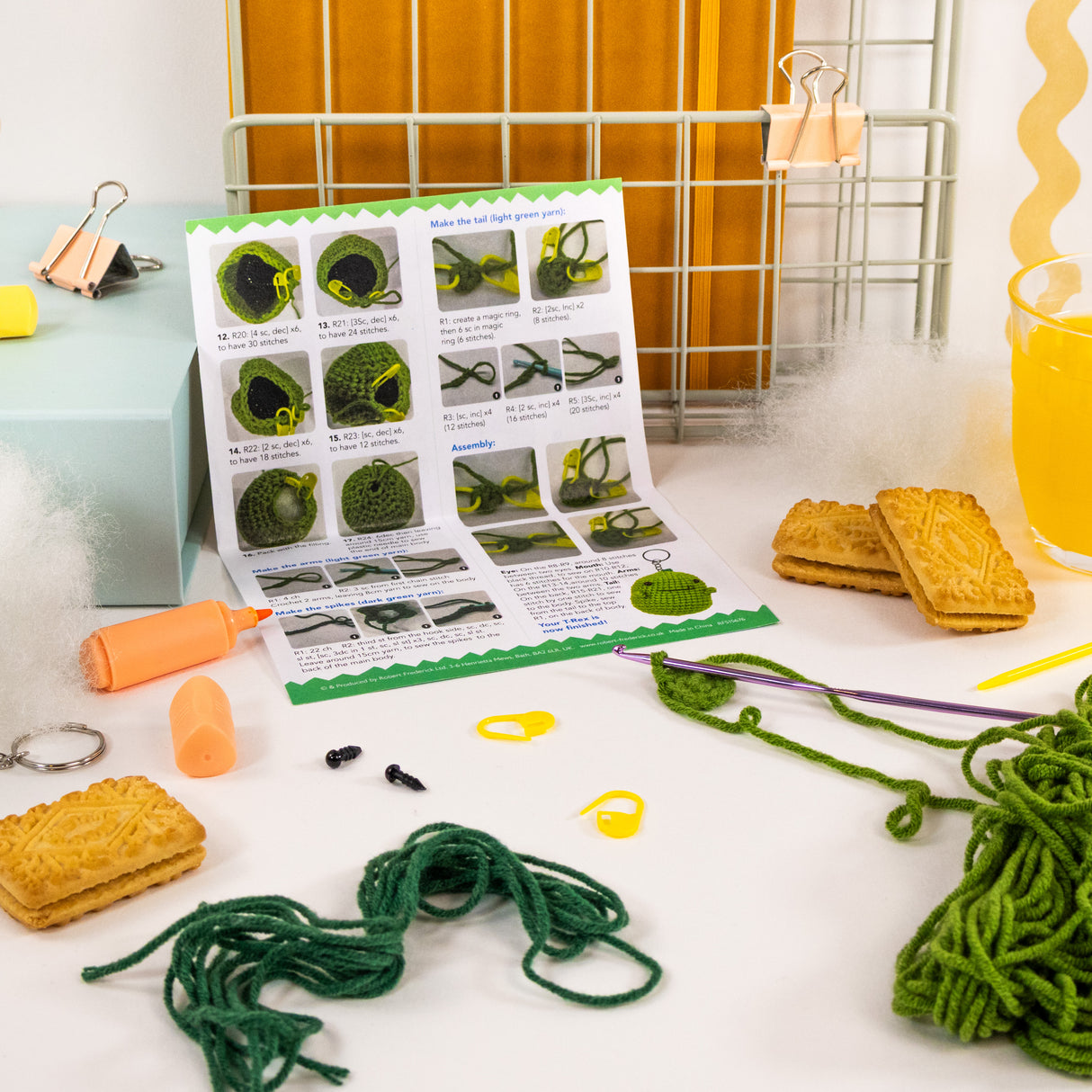 Make Your Own Crochet Key Ring Kit - T-Rex