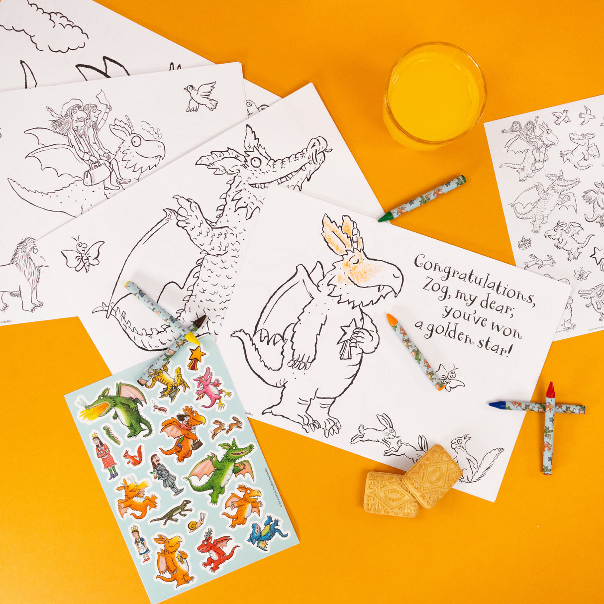 Zog Colouring Set - Crayons & Sticker Activity Kit