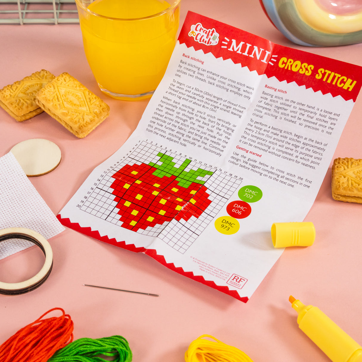 Make Your Own Mini Cross Stitch Kit - Strawberry