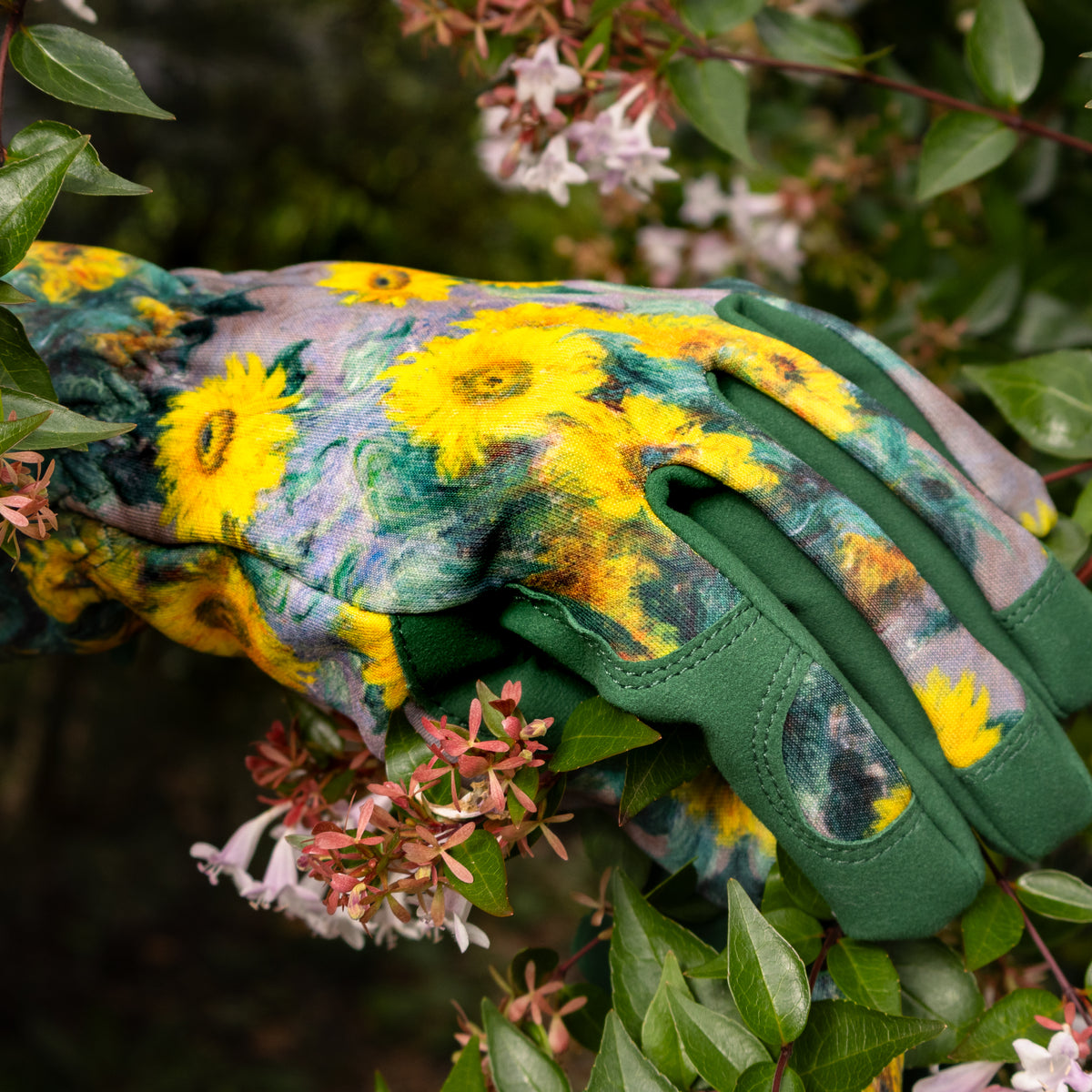 Outdoor Gardening Gloves - Monet's Bouquet of Sunflowers Design