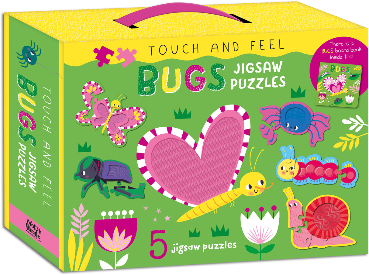 Touch and Feel Puzzle and Board Book Set - Bugs - Tactile Fun For Children
