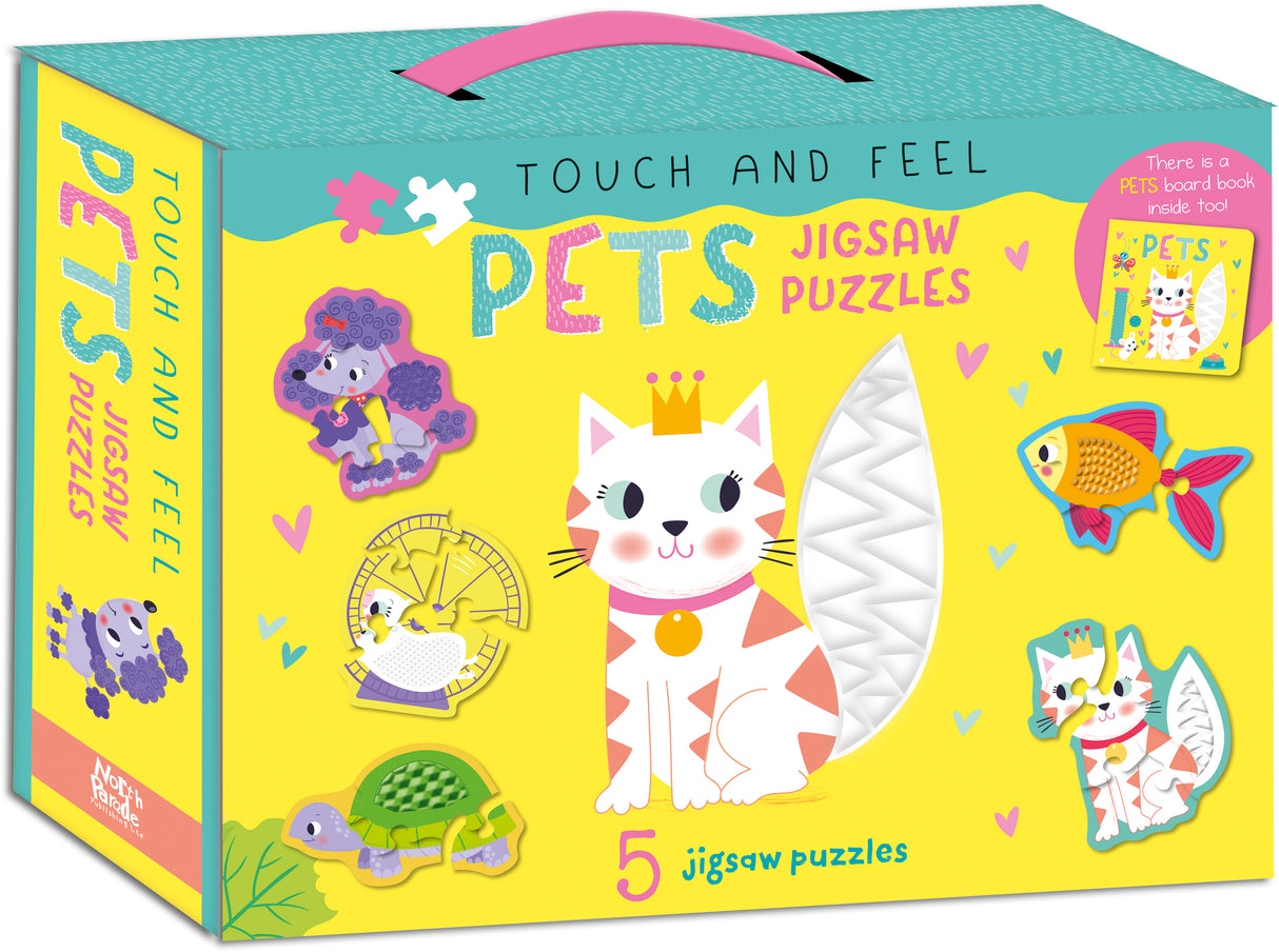 Touch and Feel Puzzle and Board Book Set - Pets - Tactile Fun For Children