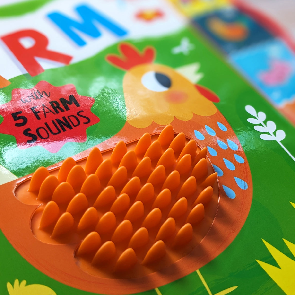 Touch and Feel On The Farm Silicone Sound Book - Tactile Fun For Children Aged 3 Years Upward – 5 Sound Buttons To Press And Play