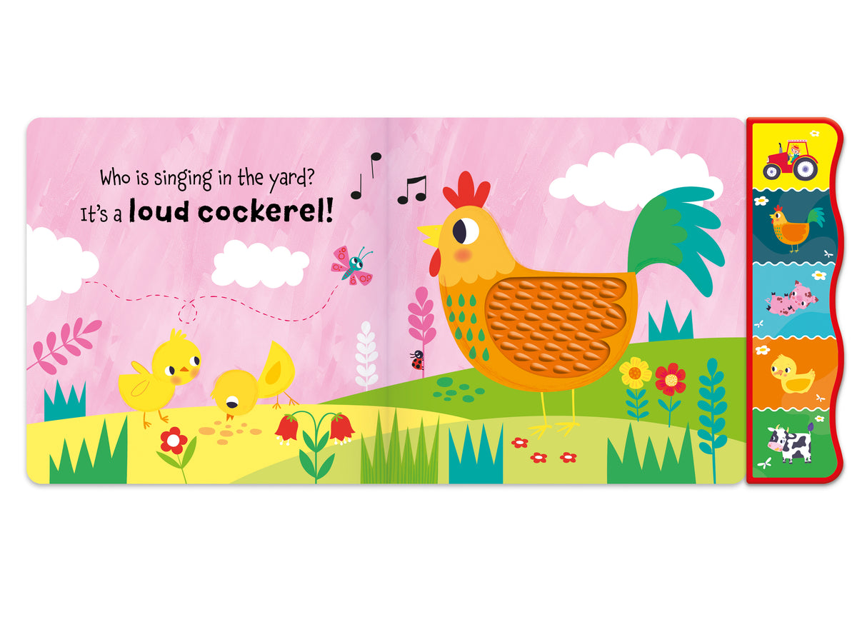 Touch and Feel On The Farm Silicone Sound Book - Tactile Fun For Children Aged 3 Years Upward – 5 Sound Buttons To Press And Play