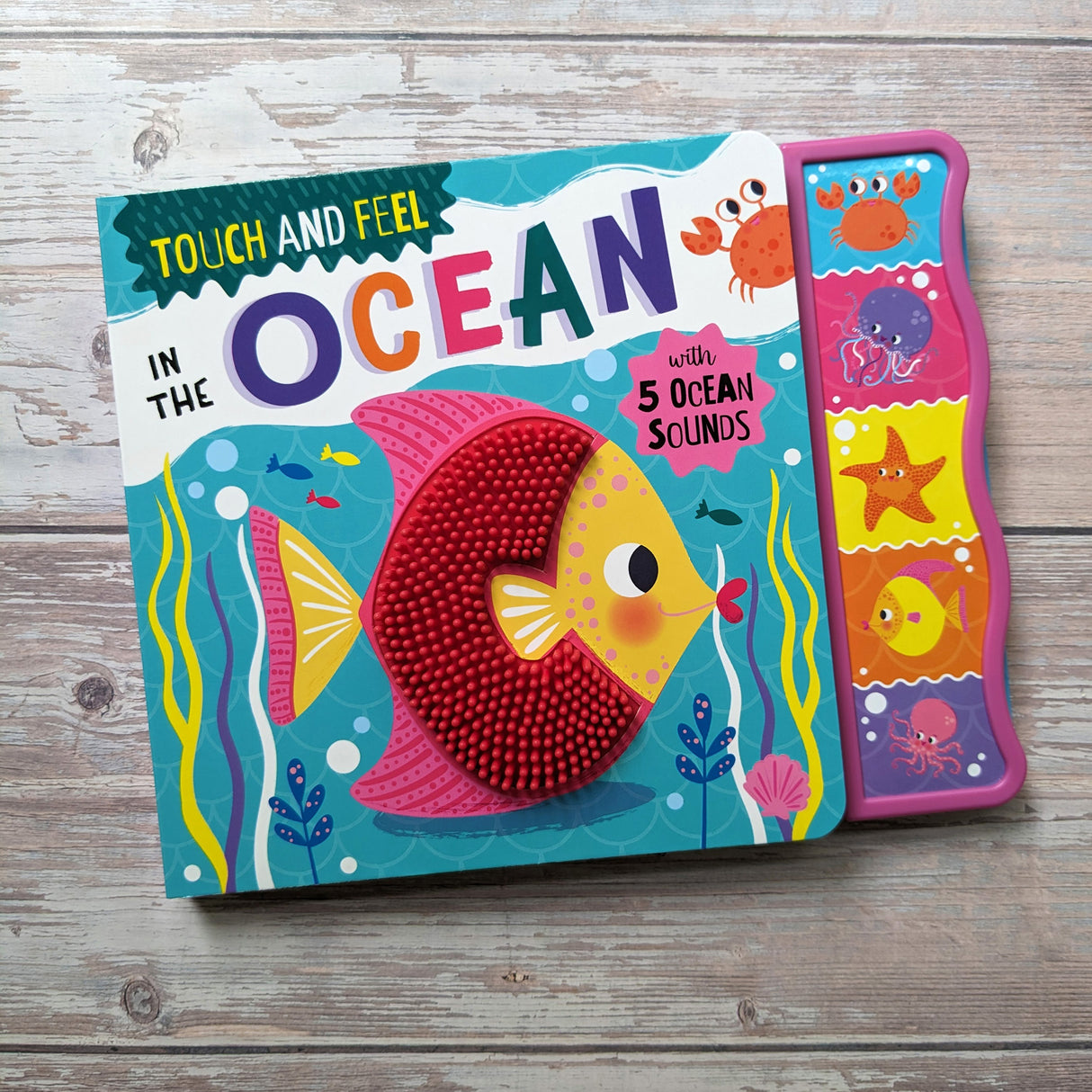 Touch and Feel In The Ocean Silicone Sound Book - Tactile Fun For Children Aged 3 Years Upward – 5 Sound Buttons To Press And Play