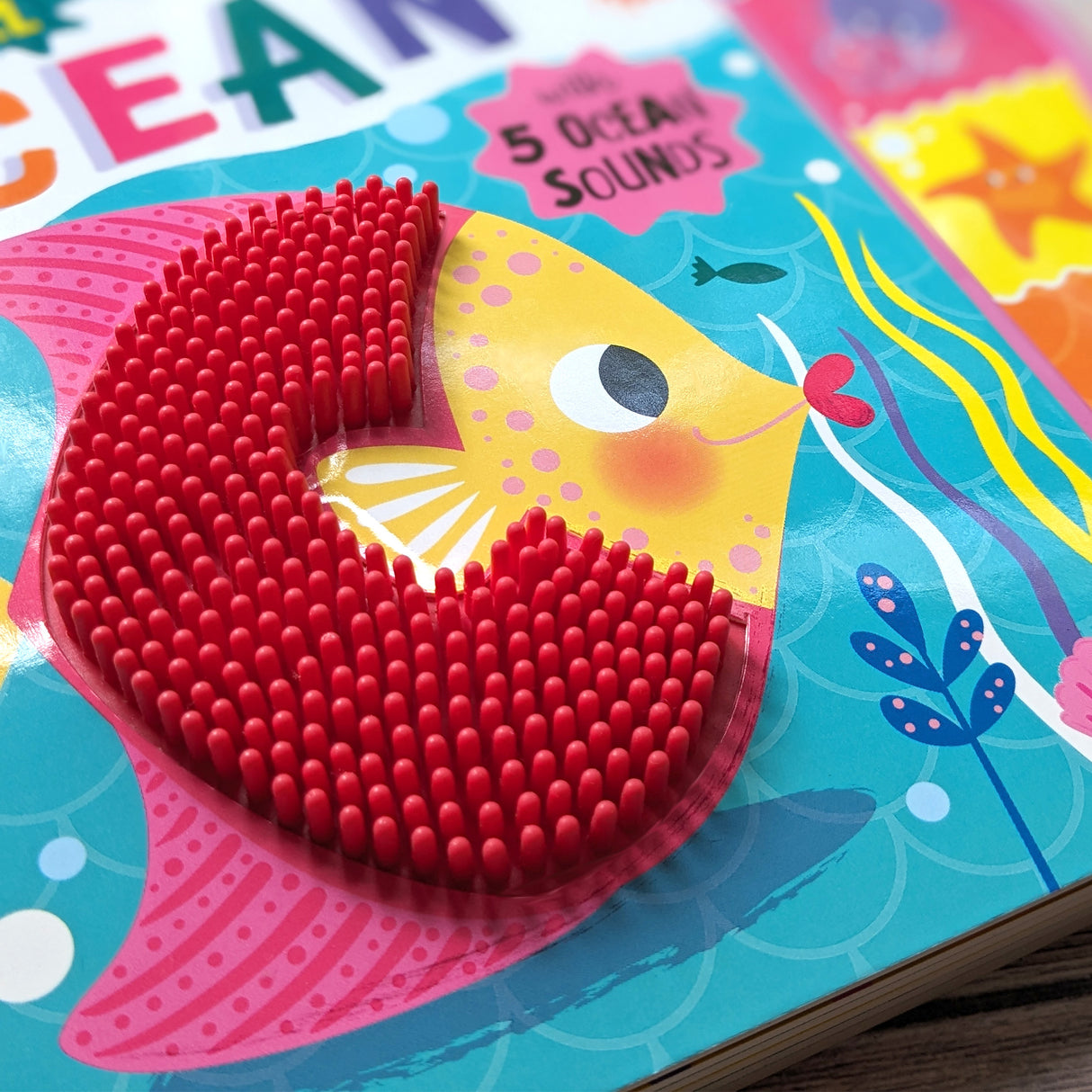 Touch and Feel In The Ocean Silicone Sound Book - Tactile Fun For Children Aged 3 Years Upward – 5 Sound Buttons To Press And Play