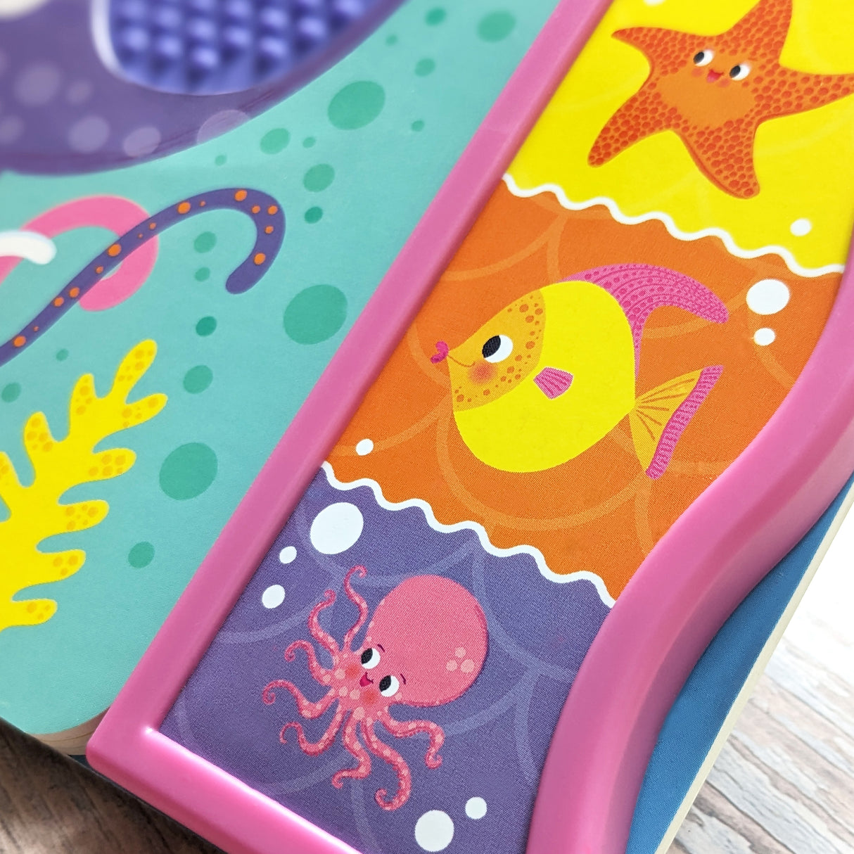 Touch and Feel In The Ocean Silicone Sound Book - Tactile Fun For Children Aged 3 Years Upward – 5 Sound Buttons To Press And Play
