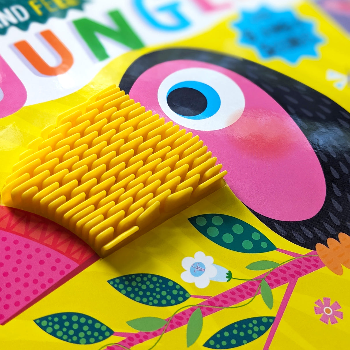 Touch and Feel In The Jungle Silicone Sound Book - Tactile Fun For Children Aged 3 Years Upward – 5 Sound Buttons To Press And Play