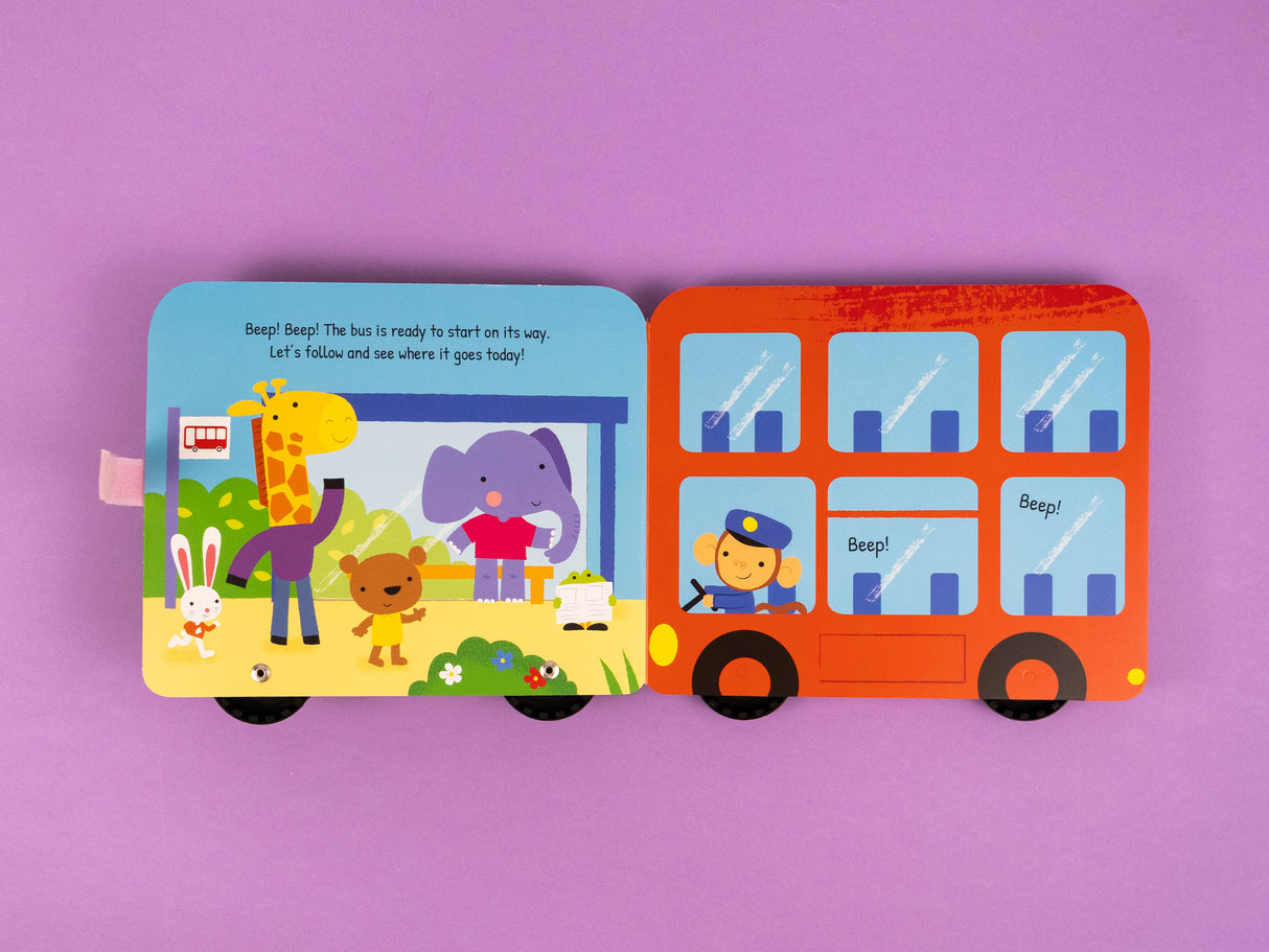 My First Bus – Chunky Wheeled Board Book for Toddlers – Push-Along Animal Story Book – Ages 3+