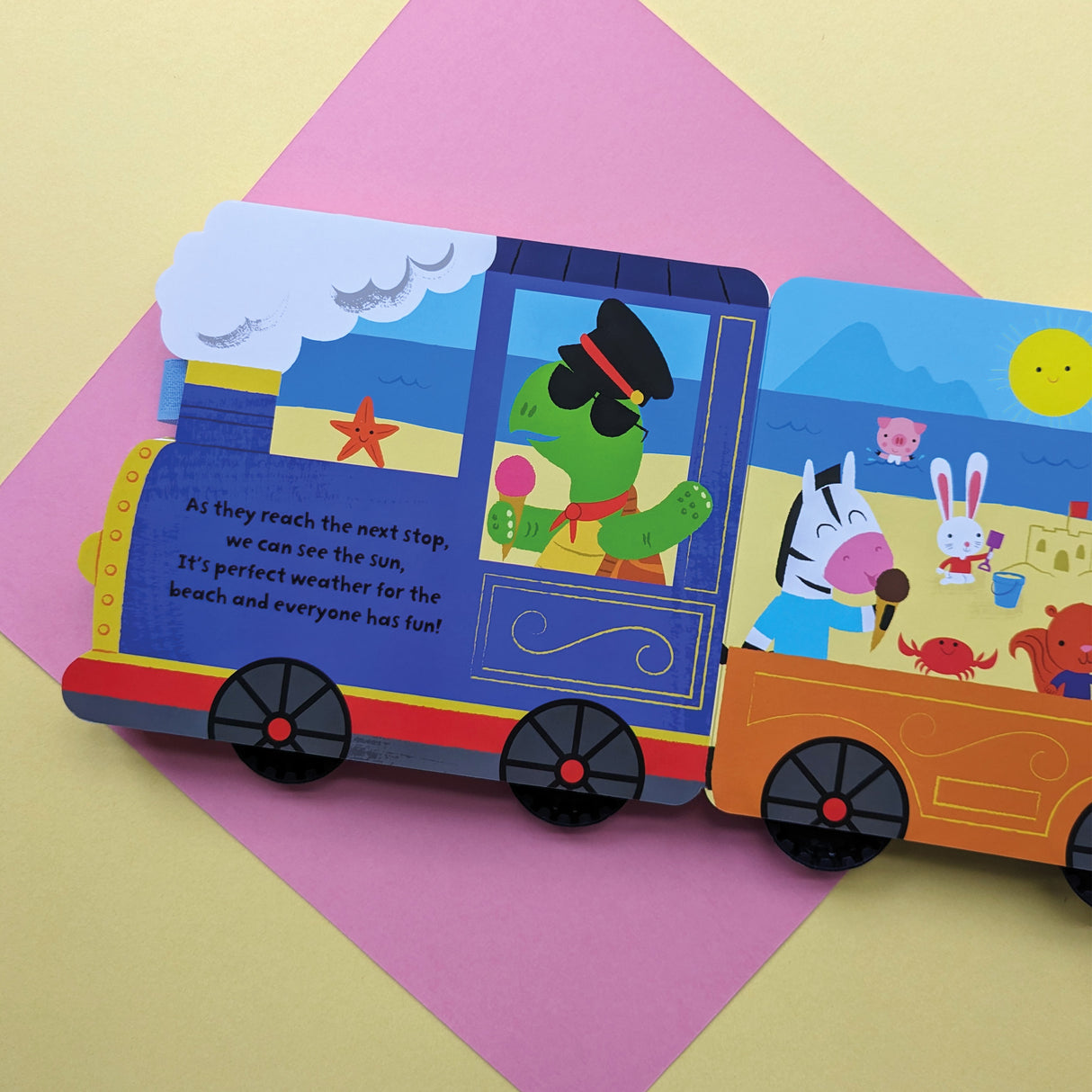 My First Train – Chunky Wheeled Board Book for Toddlers – Push-Along Animal Story Book – Ages 3+