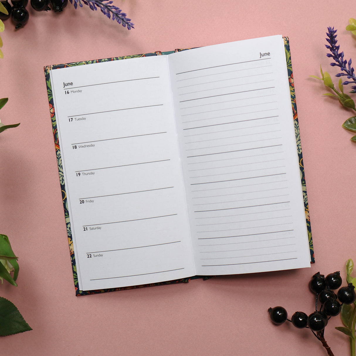 William Morris 2025 Slim Weekly View Diary