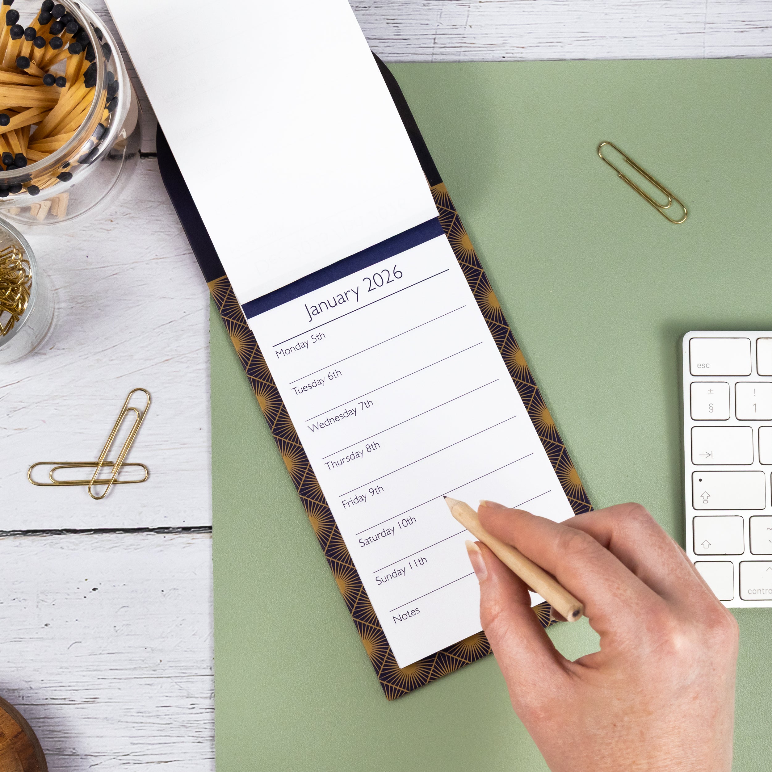 Claire Coxon Art Deco 2026 Magnetic Weekly Calendar – Fridge