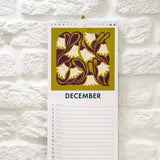 Retro Floral Slim Wall Calendar 2027