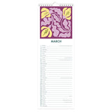 Retro Floral Slim Wall Calendar 2027