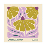 Retro Floral Square Wall Calendar 2027