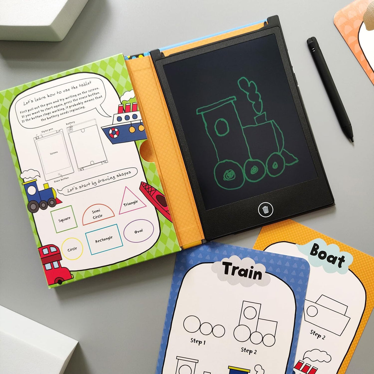 Rob Flashcard Children’s LCD Tablet & Flashcard Set – Things That Go – Robert Frederick