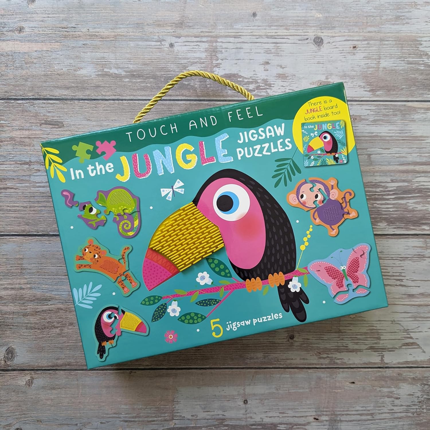 Touch and Feel Puzzle and Board Book Set - In The Jungle - Tactile