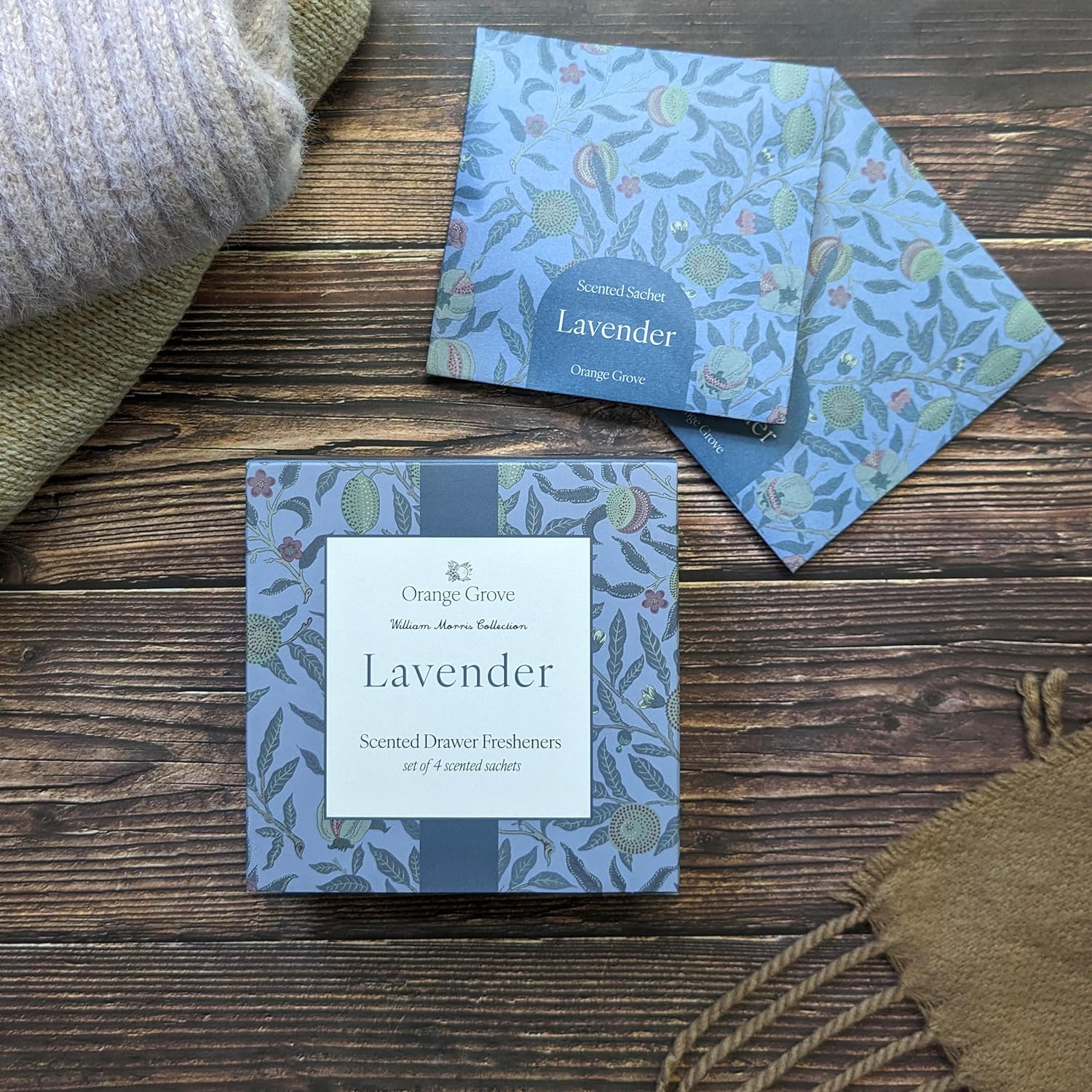 Orange Grove Scented Sachet - Set of 4 Lavender - William Morris