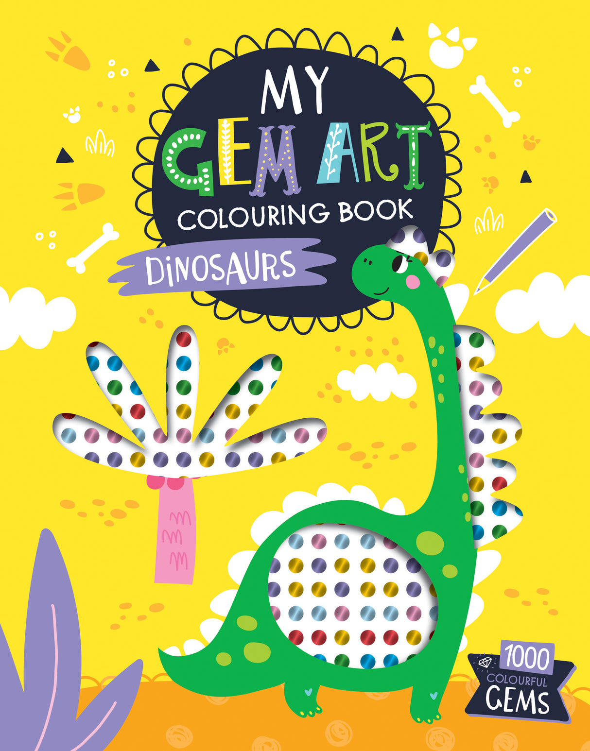 My Gem Art Colouring Book: Dinosaurs - 1000 Gems for Kids