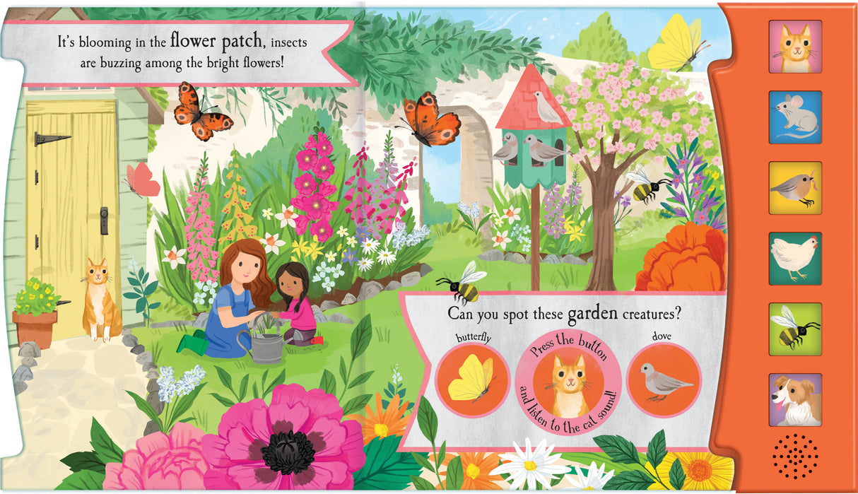 Let’s Explore The Noisy Garden - Children's 6 Button Sound Book
