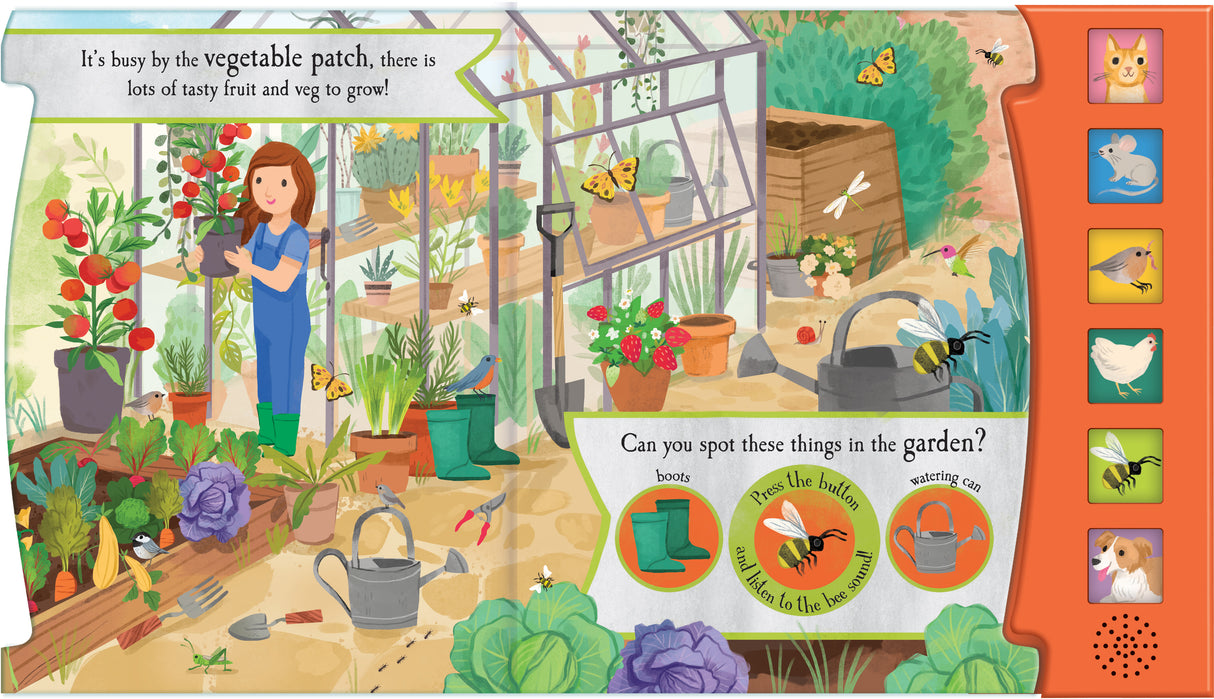 Let’s Explore The Noisy Garden - Children's 6 Button Sound Book