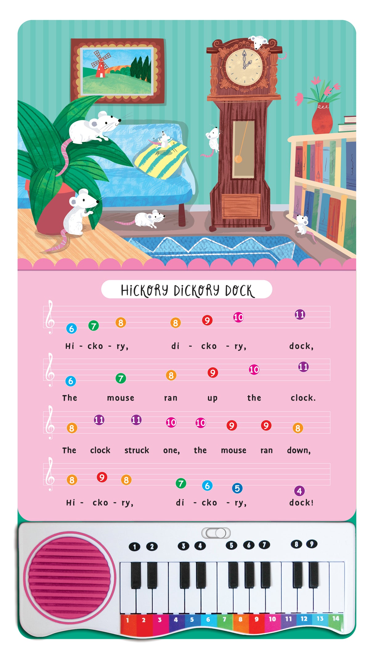 Hickory Dickory Dock - Colour-Coded Nursery Rhyme Piano Book