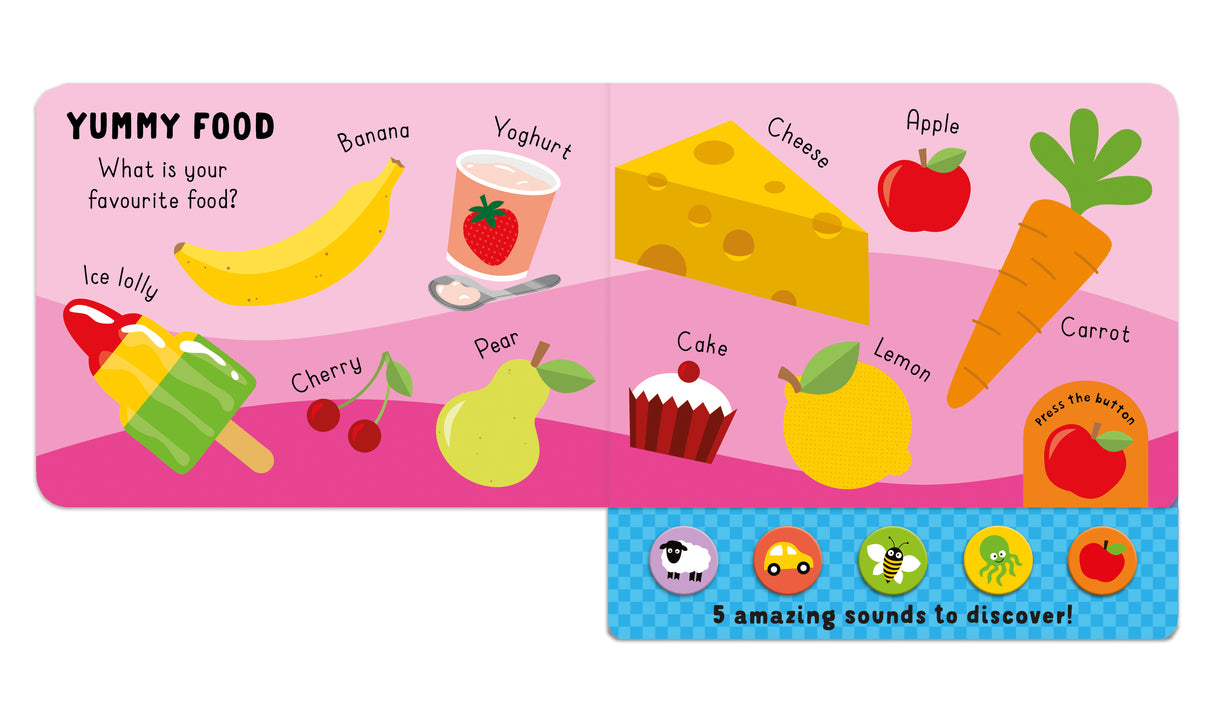 My First Words Squishy Sound Book - 5 Sound Buttons To Press And Play - Great Fun For Children Aged 3 Years Upward