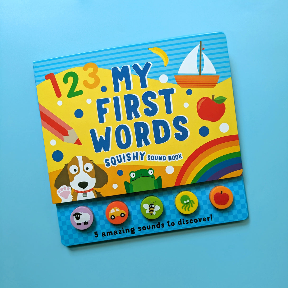 My First Words Squishy Sound Book - 5 Sound Buttons To Press And Play - Great Fun For Children Aged 3 Years Upward