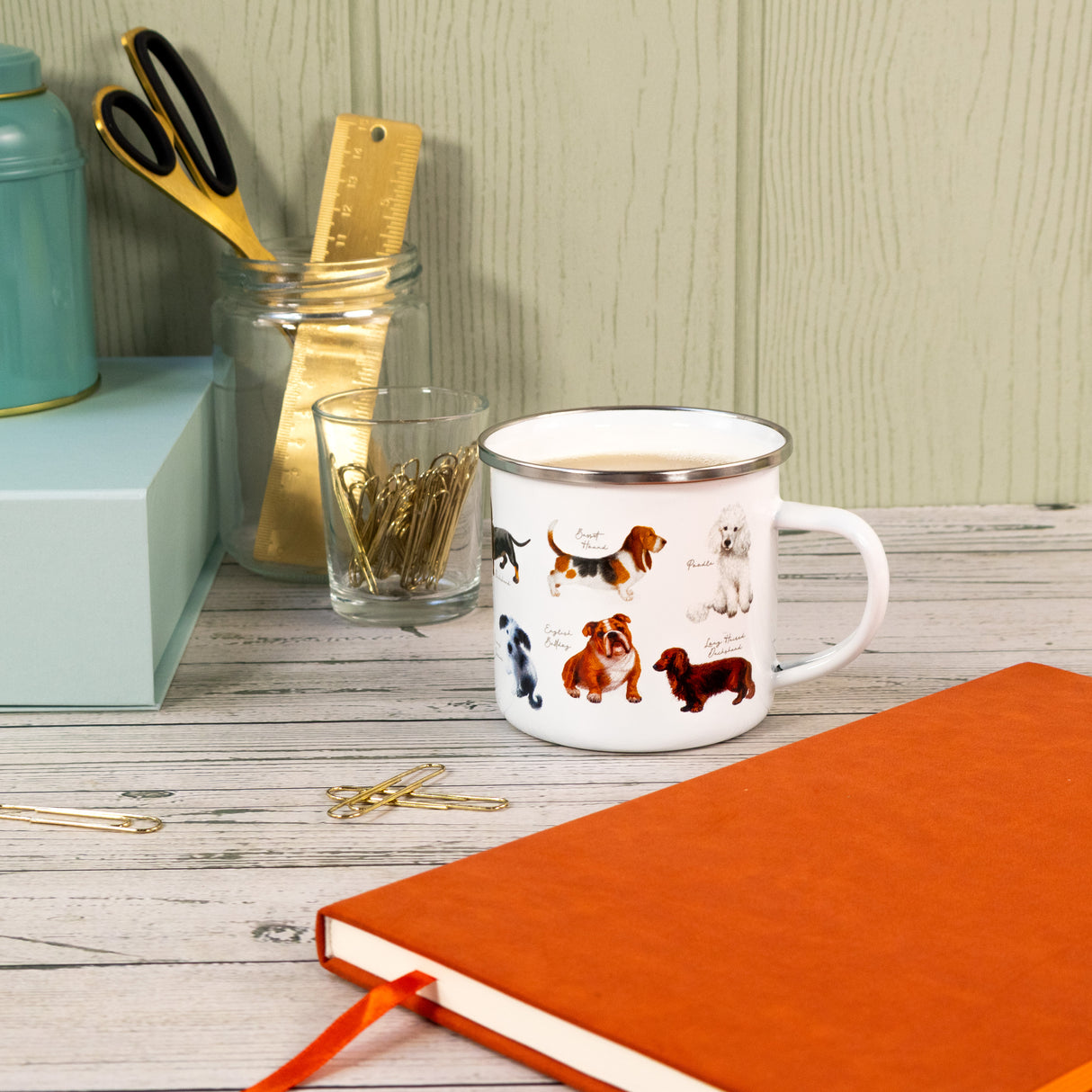 Patricia MacCarthy Dog Design Enamel Mug - Popular Dog Breeds