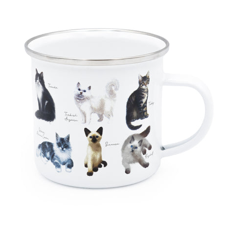 Patricia MacCarthy Cat Design Enamel Mug - Popular Cat Breeds