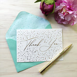 12 Notecards and Envelopes in Gift Box - “Thank You” Spots Design