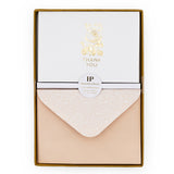 12 Notecards and Envelopes in Gift Box - “Thank You” Flower Bouquet Design