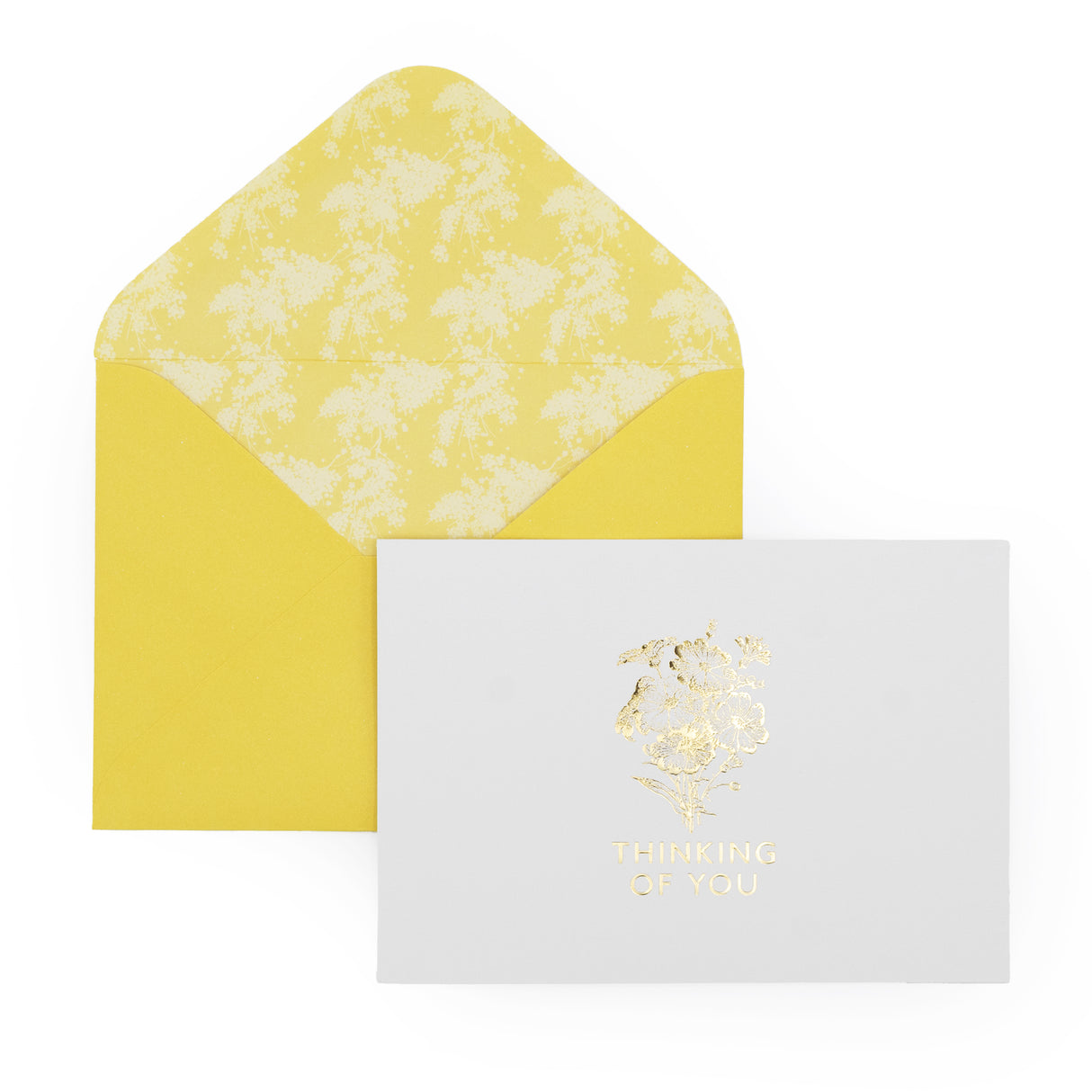 12 Notecards and Envelopes in Gift Box - “Thinking Of You” Flower Bouquet Design