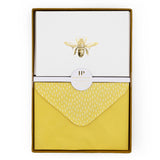 12 Notecards and Envelopes in Gift Box - Bee Design