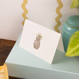 12 Notecards and Envelopes in Gift Box - Pineapple Design