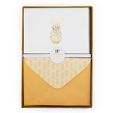 12 Notecards and Envelopes in Gift Box - Pineapple Design