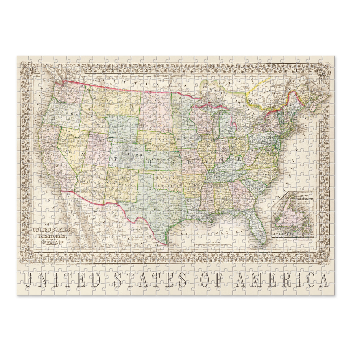 Vintage Map USA - 500 Piece Puzzle