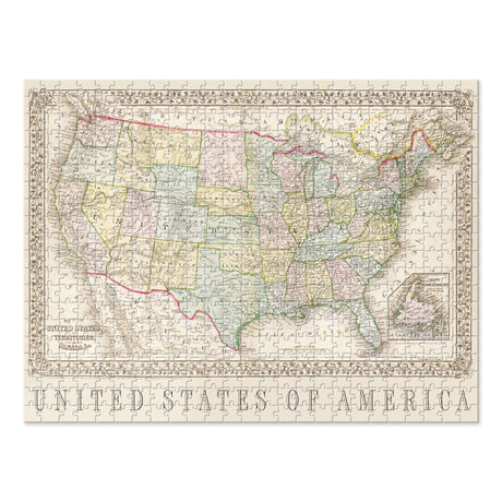 Vintage Map USA - 500 Piece Puzzle
