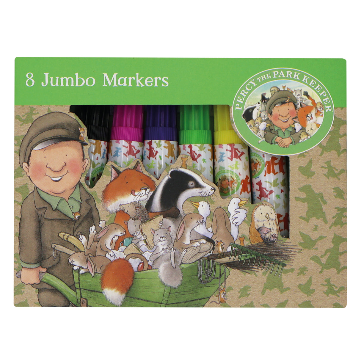 Percy The Park Keeper Set of 8 Jumbo Marker Pens for Children