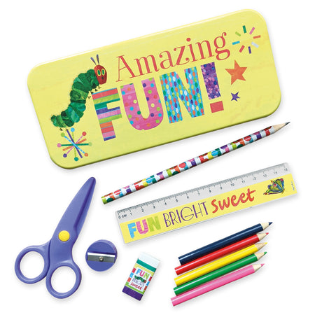 The Very Hungry Caterpillar Children’s Stationery Tin Set - First School Stationery Set For Ages 3 and Upward