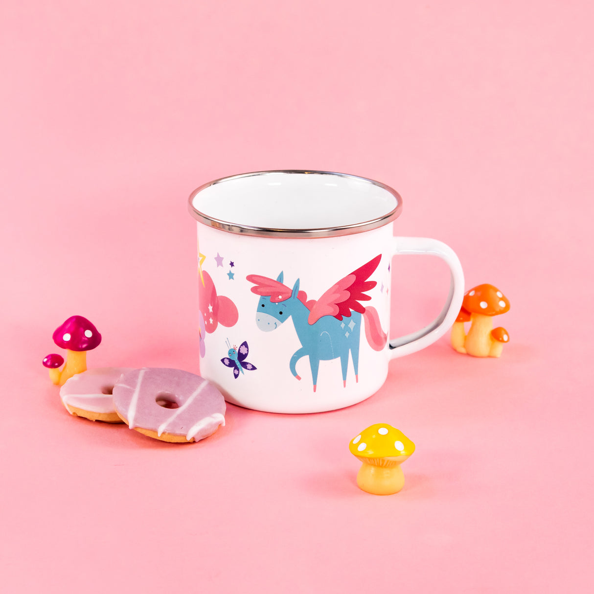 Magical Creatures Enamel Mug – Fantasy Design