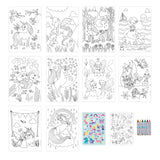 Magical Creatures Children's Colouring Set - Includes Crayons and Stickers