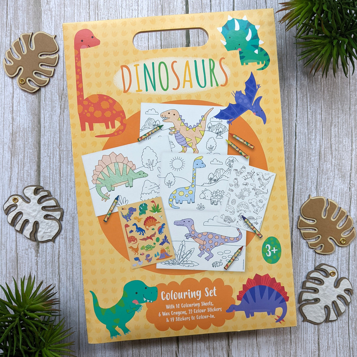 Dinosaurs Children's Colouring Set - Includes Crayons and Stickers