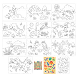 Dinosaurs Children's Colouring Set - Includes Crayons and Stickers