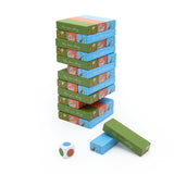 Peter Rabbit Tumble Tower Game - Wooden Stacking Set With Dice