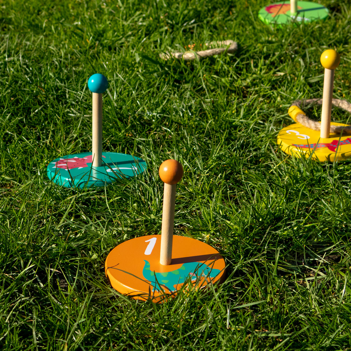 Dinosaurs Children's Wooden Ring Toss Set - Fun For All The Family